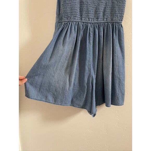 Hollister Romper Women's Medium Blue Light Denim Shorts Spaghetti Strap Summer - Picture 5 of 8